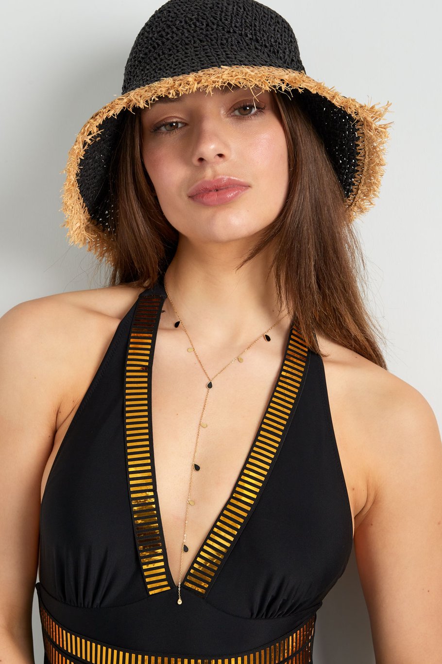Lange ketting druppel zwart