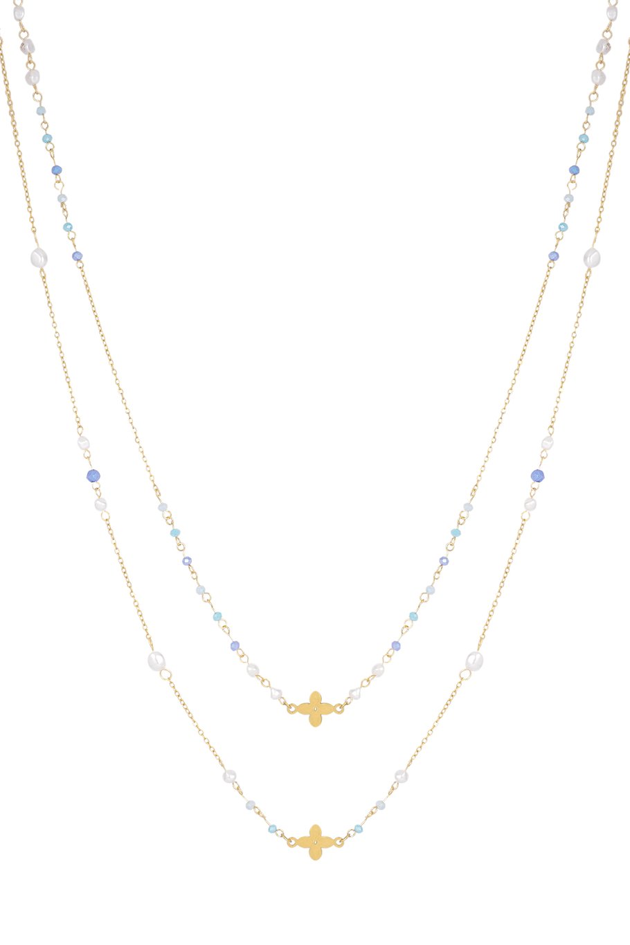 Lange ketting kralen BLAUW