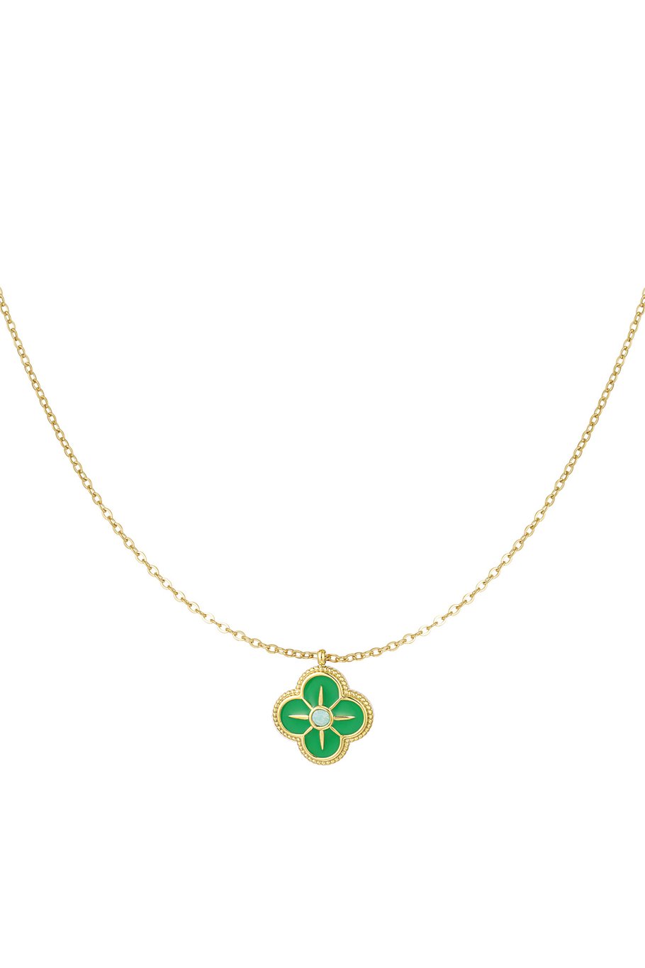 Lange ketting klaver GROEN