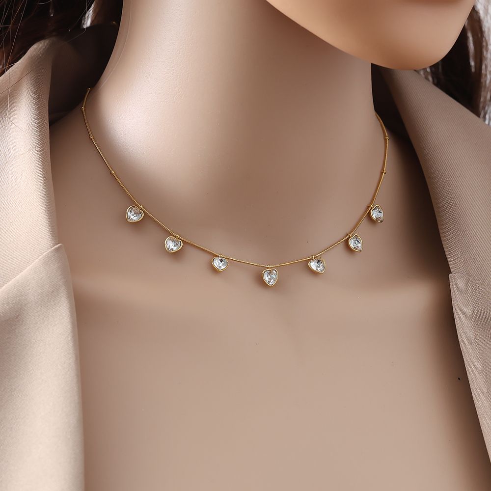 Ketting diamant hartjes