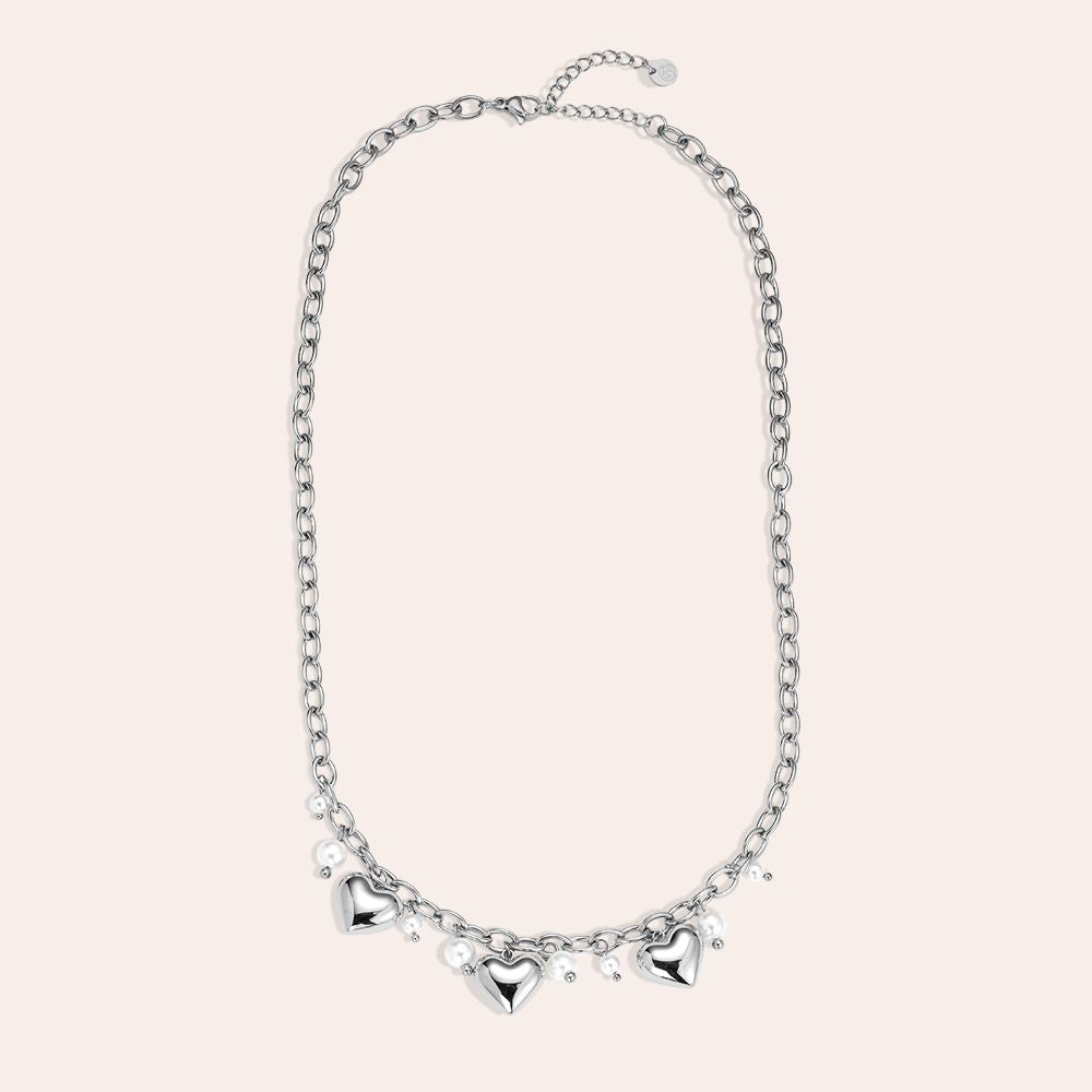Ketting pearl hearts