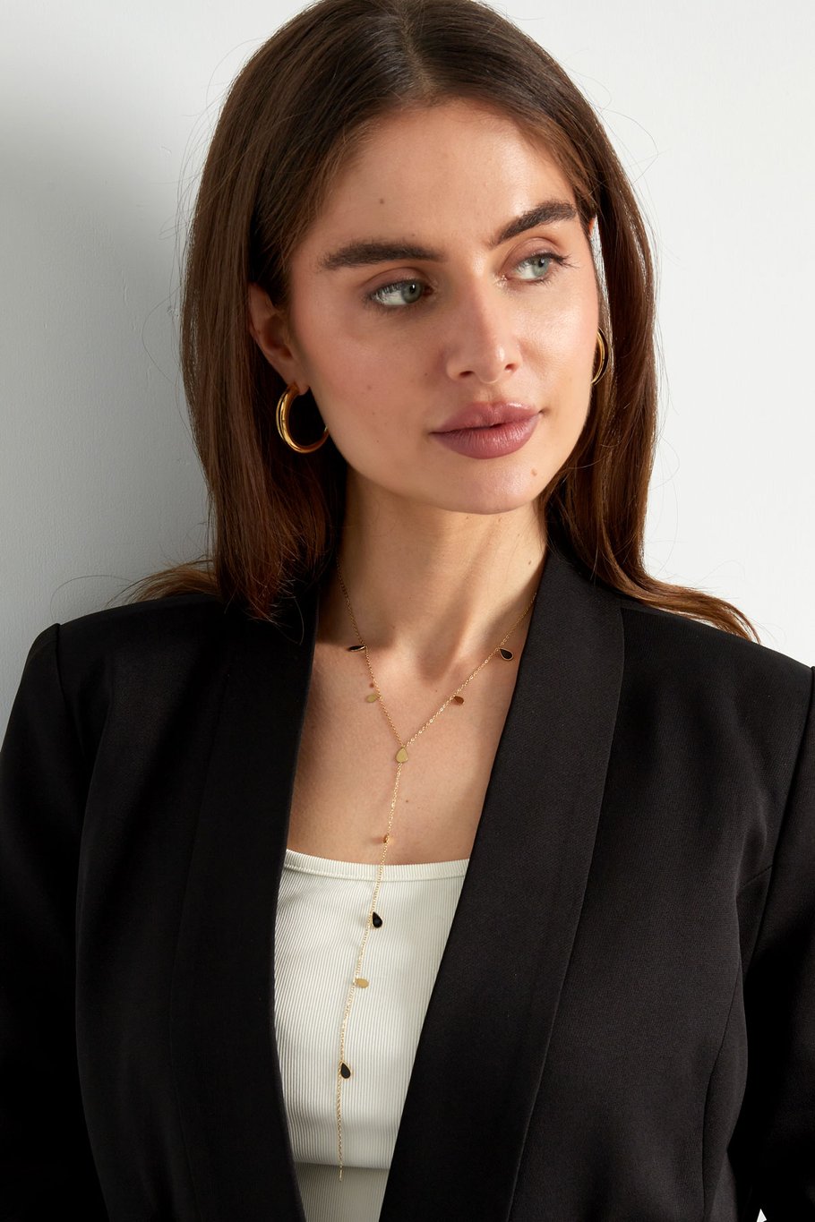 Lange ketting druppel zwart
