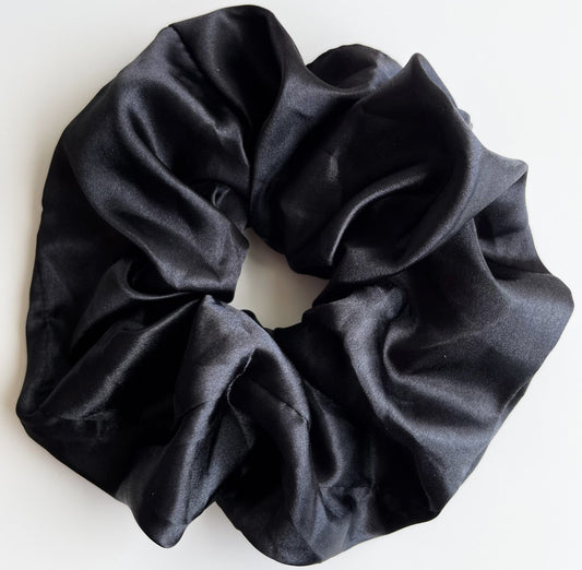 Scrunchie satijn zwart