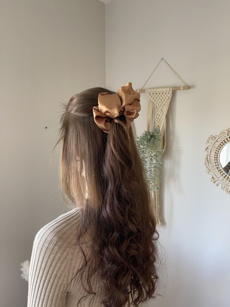 Grote xl satijnen scrunchie