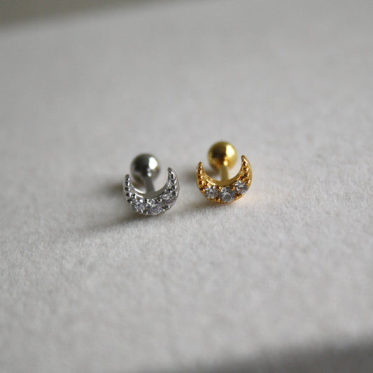 Piercing moon zilver