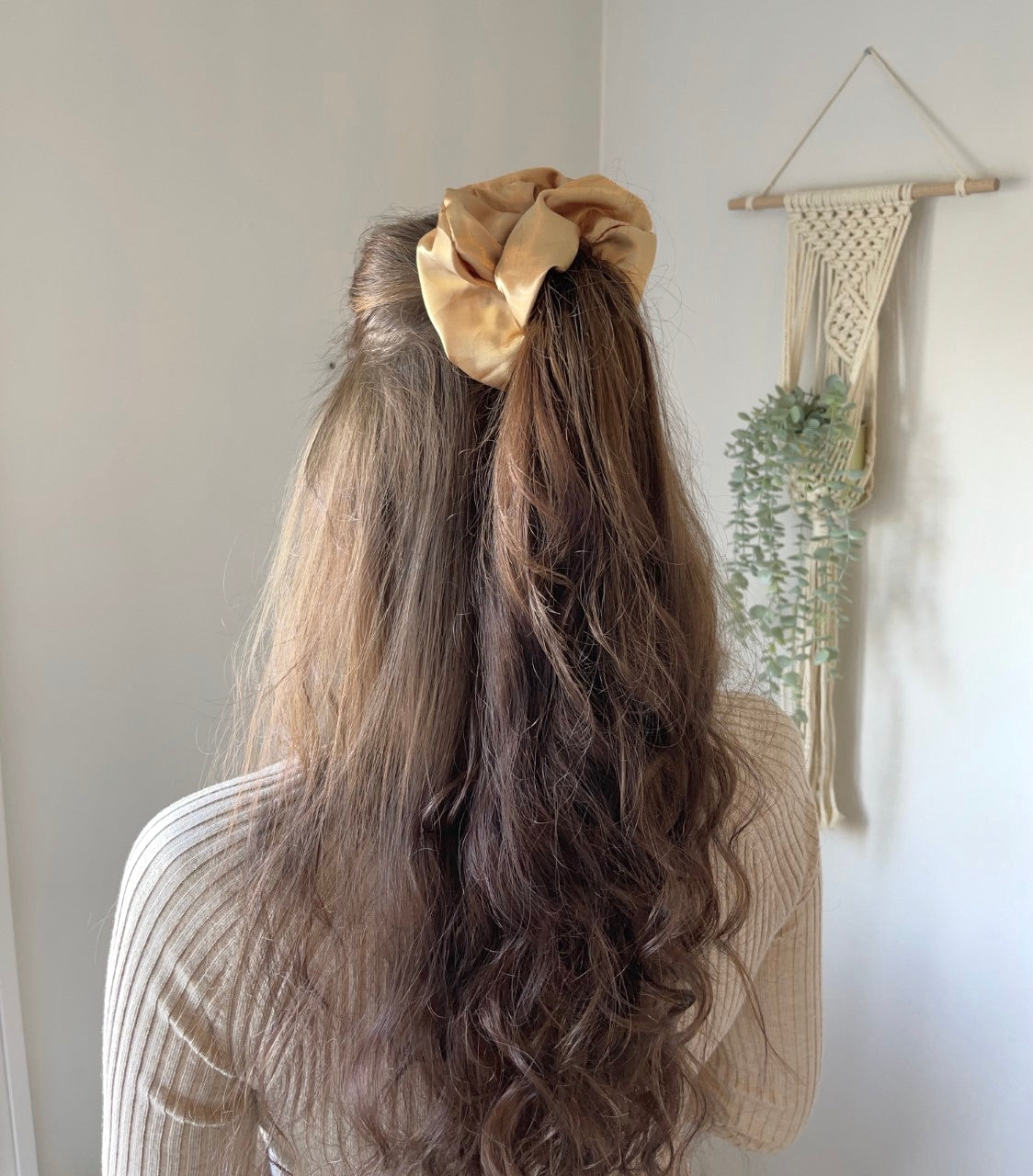 Scrunchie satijn champagne