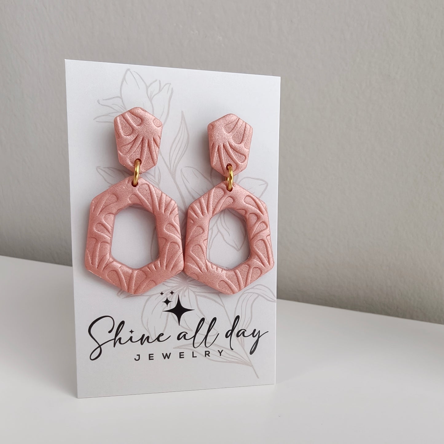 Polymeerklei oorbellen bella rosé goud