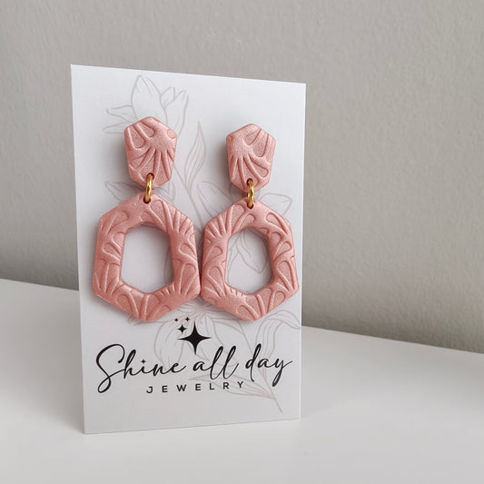 Polymeerklei oorbellen bella rosé goud