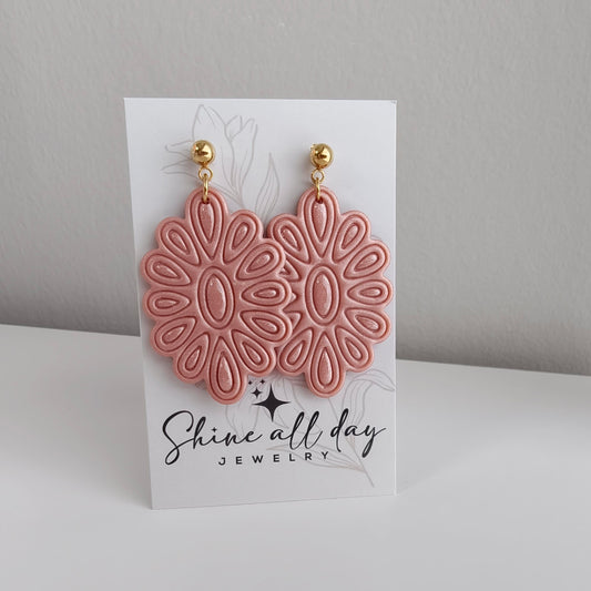 Polymeerklei oorbellen donna rosé goud