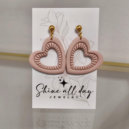 Polymeerklei oorbellen big heart