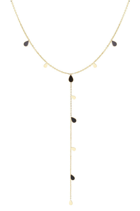 Lange ketting druppel zwart