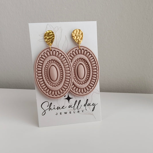 Polymeerklei oorbellen boho bruin