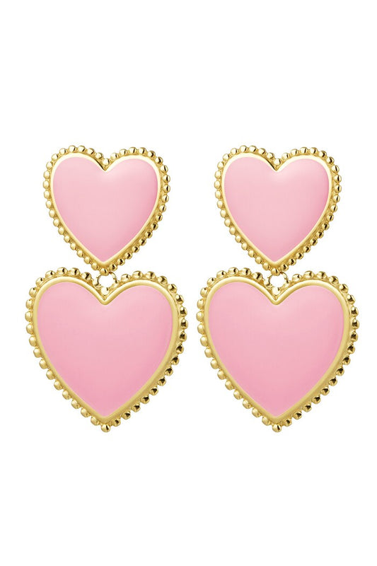 Oorbellen pink hearts