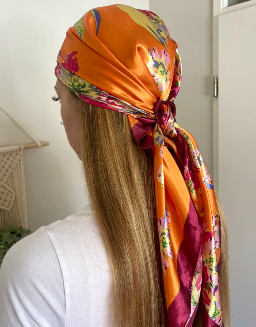 Sjaal bloem oranje