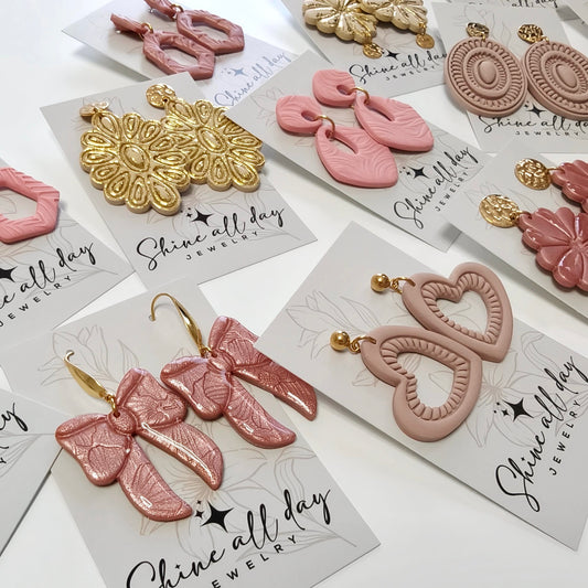 Polymeerklei oorbellen big heart