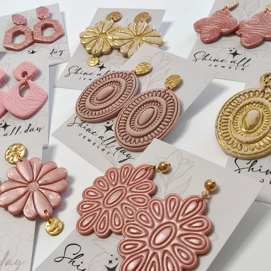 Polymeerklei oorbellen boho bruin